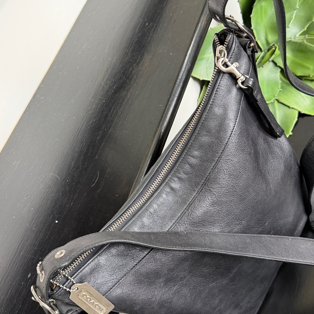 Vintage Coach 9188 Shoulder Bag Crossbody Genuine Leather Black purse - Picture 6 of 9